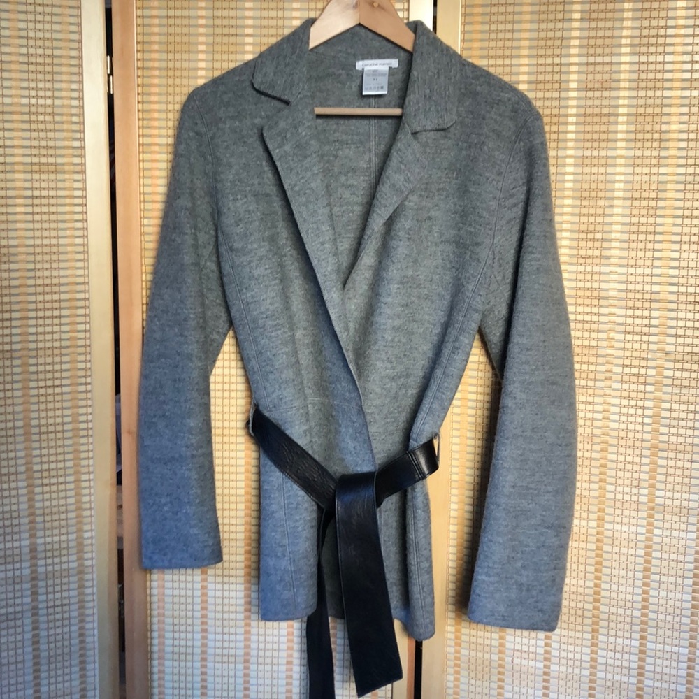 Wool Italian jacket / blazer with Leather belt